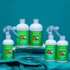 LOCSANITY Grapefruit Coconut Lime Loccare Bundle with Castor Oil & Black Hawaiian Sea Salt for Daily Moisture Hydration Nourishing Plant Extracts for Healthy Vibrant Locs
