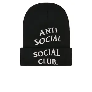 Anti Social Social Club Embroidered Beanie in Black Unisex