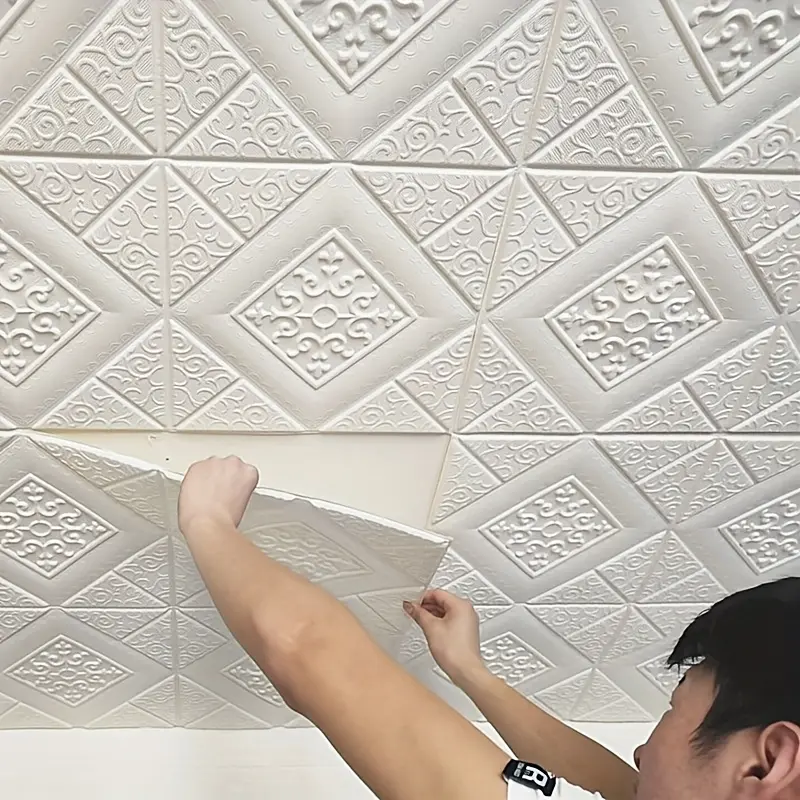 30/50pcs Self-Adhesive Peel And Stick Wall Paper 3D Stereo Wall Stickers, Waterproof Moisture-Proof Ceiling Bedroom Interior Walls Background Decoration, Self Adhesive Wallpaper