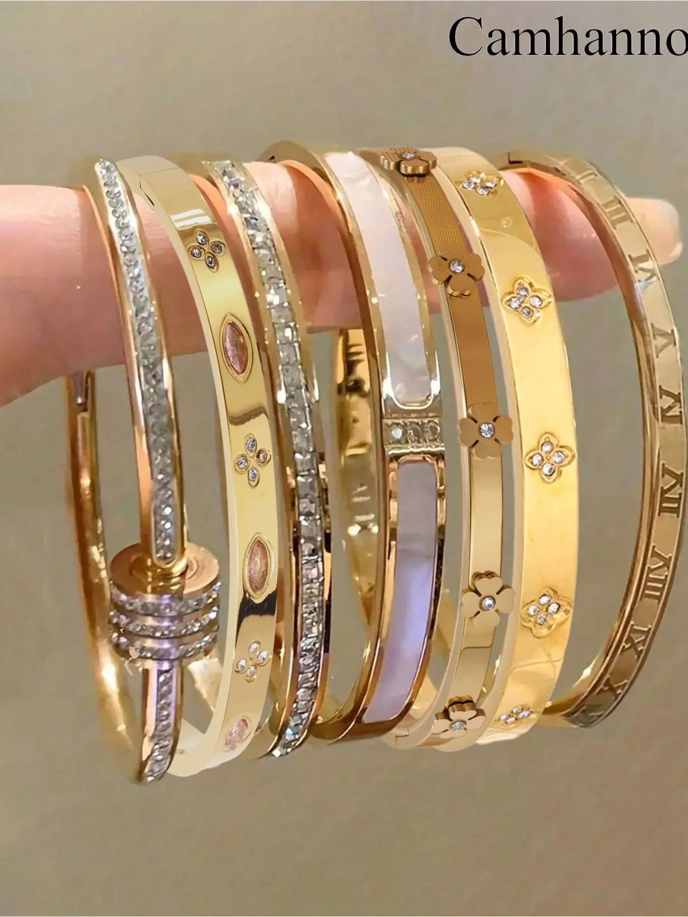 7-piece retro luxury stainless steel women's exquisite bracelet set, suitable for daily wear, party accessories, friend gifts, layered bracelets