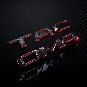3D Gloss Black & Red Raised Tailgate Lettering for Toyota Tacoma – OEM-Style, Deeply Embossed Logo Upgrade with UV Protection, No-Drill Peel-and-Stick Installation – Ideal for TRD, Off-Road, and Truck Enthusiasts (Fits 2024–2026 Models)