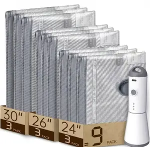 Travel Vacuum Bag Set with Rechargeable Air Pump 15 Pack Carry-on Size Compression Packing Bags for Luggage Space Saver for Clothes Zipper Pouches