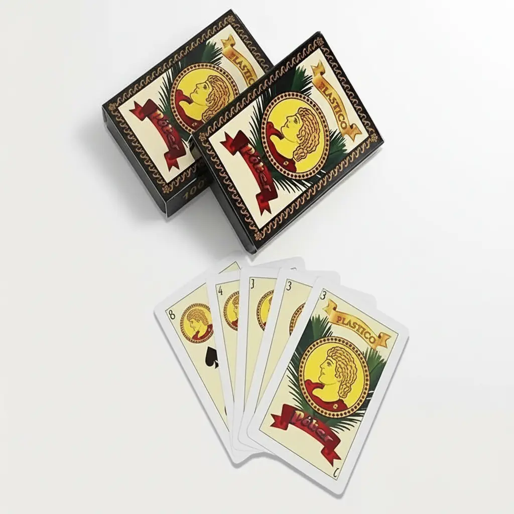 40-Sheet Spanish Playing Cards – Plastic 1/2 Decks with Boxes, Perfect for Puerto Rico & Mexican Games