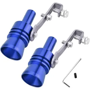 2pcs XL Size Aluminum Alloy Universal Turbo Sound Exhaust Muffler Pipe Whistle Car Roar Maker