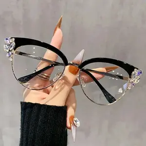 Oversized Cat-Eye Oval Blue-Light Blocking Glasses — Full-Rim Polycarbonate Frames. Lightweight, Retro, and Elegantly Unisex in Style—An Ideal Christmas Gift.