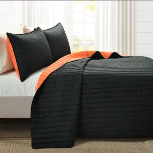 Lush Decor Soft Stripe All Season Reversible Quilt King Size 3 Piece Set - Bedding Set Twin-xl/Full/Queen/King Quilt