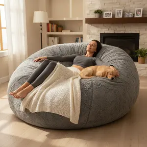 UNDER SPACE 6FT Bean Bag Chair - Indoor Furniture Sofa, Super Soft Machine Washable Cover for You & Your Pet's Cuddles
