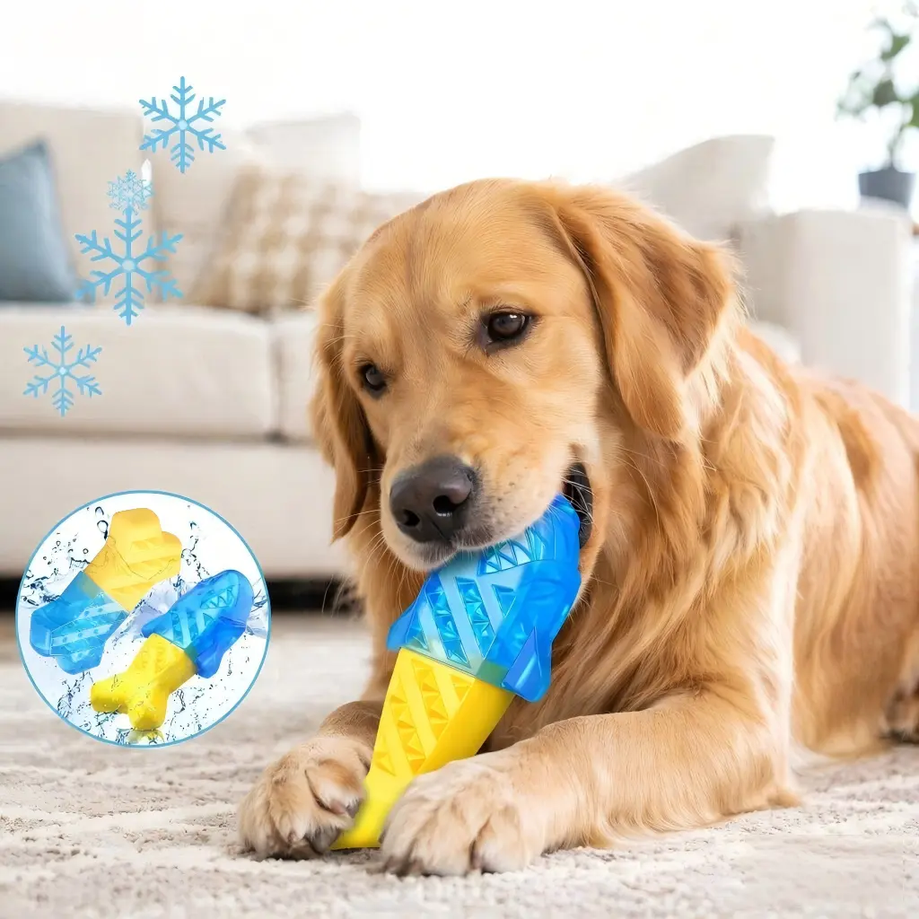 Freezable Cooling Interactive Dog Toy for Small and Medium Pets - Safe Plastic, Durable Teething Support, Fillable Enrichment, Gentle Gum Relief, Effortless Rinsing, Dishwasher-Safe, Yogurt/Water Compatible, Summer Essential for Dog Moms