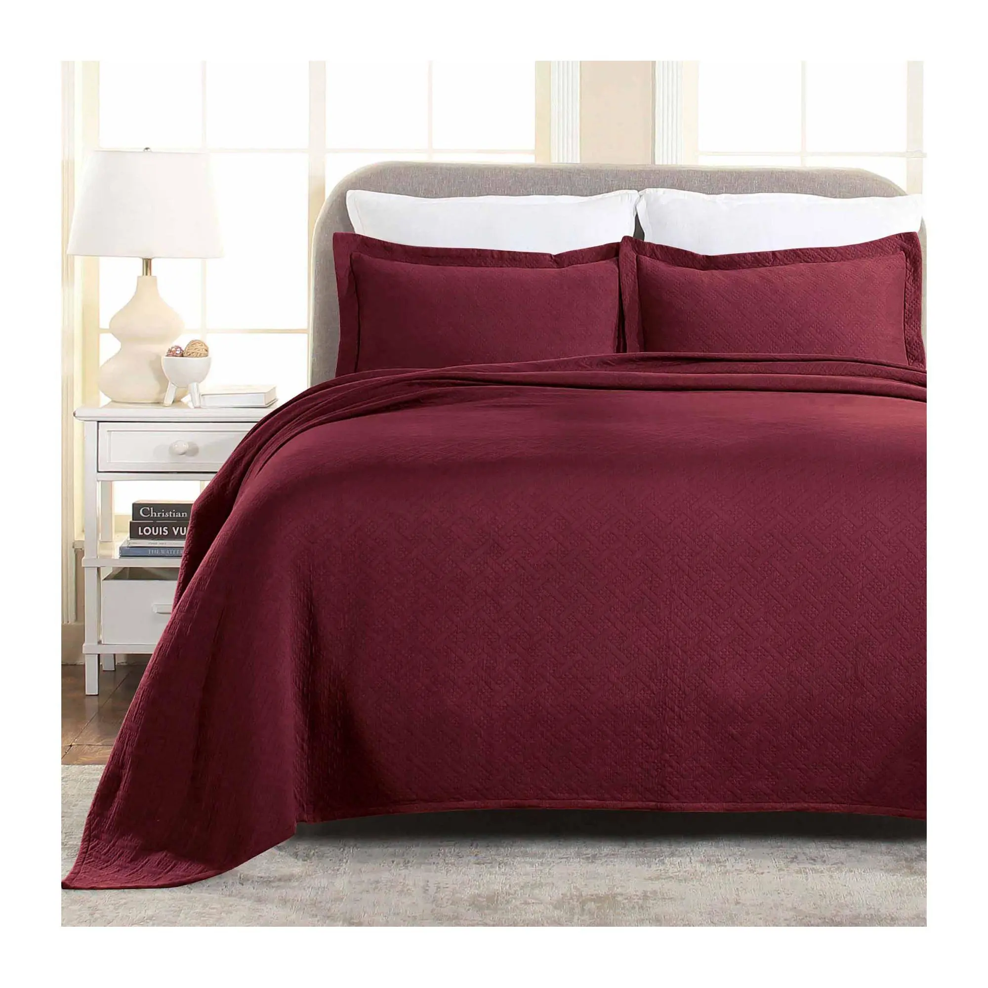 Superior Matelasse Cotton Basketweave Bedspread Set, King Superior Matelasse Cotton Basketweave Bedspread Set, King