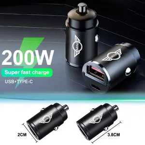 Car Charger Fast Charging Super Fast Charge Compact Design Dual Ports High Speed Charger Mini Pull Ring Car Phone Charger Accessories For BMW Mini Cooper One JCW F54 F55 F56 F57 F60 R50 R52