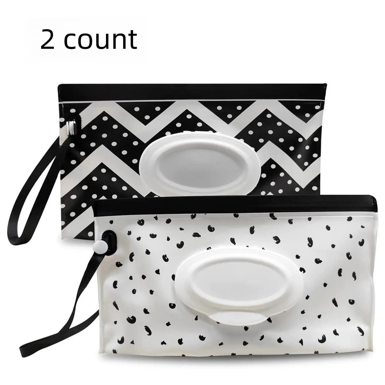 Portable Wet Wipes Storage Bag, 2 Counts/set Wet Wipes Pouch with Handle, Wet Wipes Dispenser Holder, Home Organizer for Travel, Outdoor, Car and Office Use