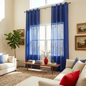 Summer Vibes, 52x90 Inch 2pcs Sheer Curtains for Living Room Bedroom Kitchen Linen Sheer Curtains, Grommet Luxury Black Out Curtains for Windows Apartment L12
