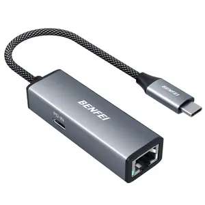 BENFEI USB-C to Ethernet Gigabit Adapter with 100W Power Delivery, Thunderbolt 3/4 to RJ45 Ethernet LAN Network Adapter