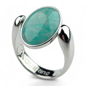 Silver AlaDune Oval Crystal Fidget Ring