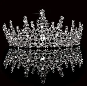 Wedding Rhinestone Tiaras and Crowns for Women, Bride Royal Queen Headband Princess Quinceanera Headpieces for Birthday Prom Pageant Party Bridal Hair Accessories
