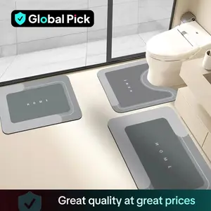 Bathroom Toilet Mat, 1/3pcs Non-slip Bathroom Floor Mat, Diatomite Bathroom Mat, Room Decor Water Absorbent Interior Rug for Bathroom Living Room Kitchen Laundry Bathroom Home Decor, Drying Doormat, Bathroom Accessories, Household Items, Home Goods