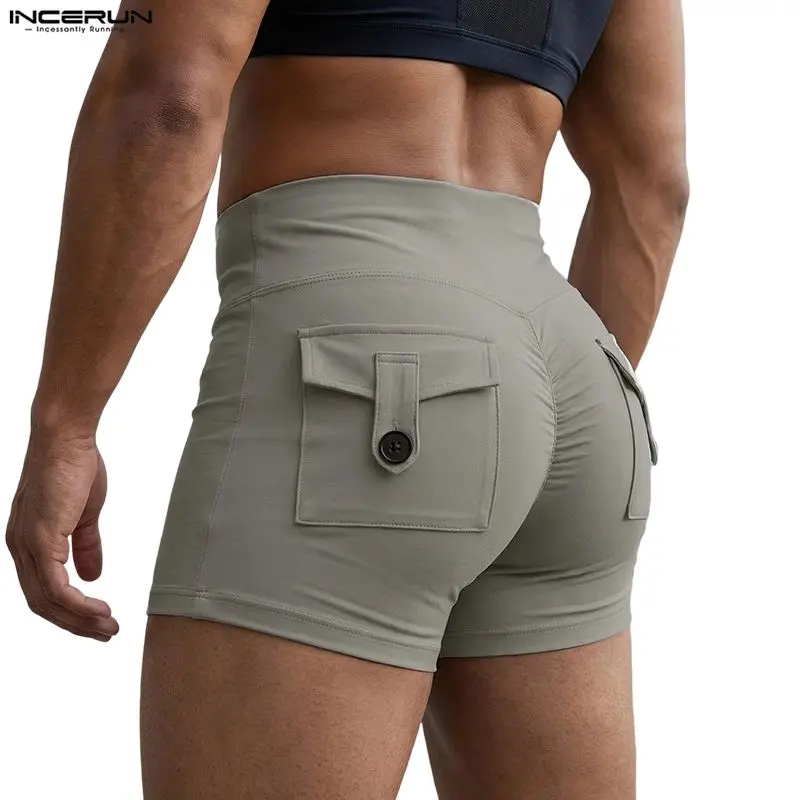 INCERUN Men's Circuit Party Scrunch Shorts Body-sculpting Gym Leg Day Hot Pants, Short Men's Shorts