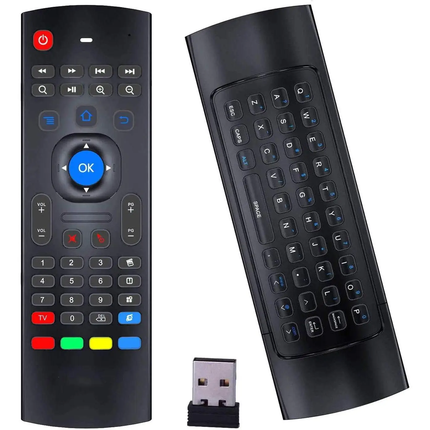 Air Remote Mouse ,2.4G Backlit Kodi Remote Control,Mini Wireless Keyboard & Infrared Remote Control Learning, Best for Android Smart Tv Box HTPC IPTV PC Pad Xbox Raspberry pi 3