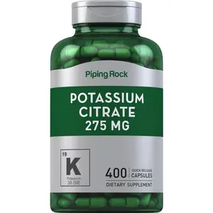 Piping Rock Potassium Citrate Supplement | 275 mg | 400 Capsules | Non-GMO, Gluten Free