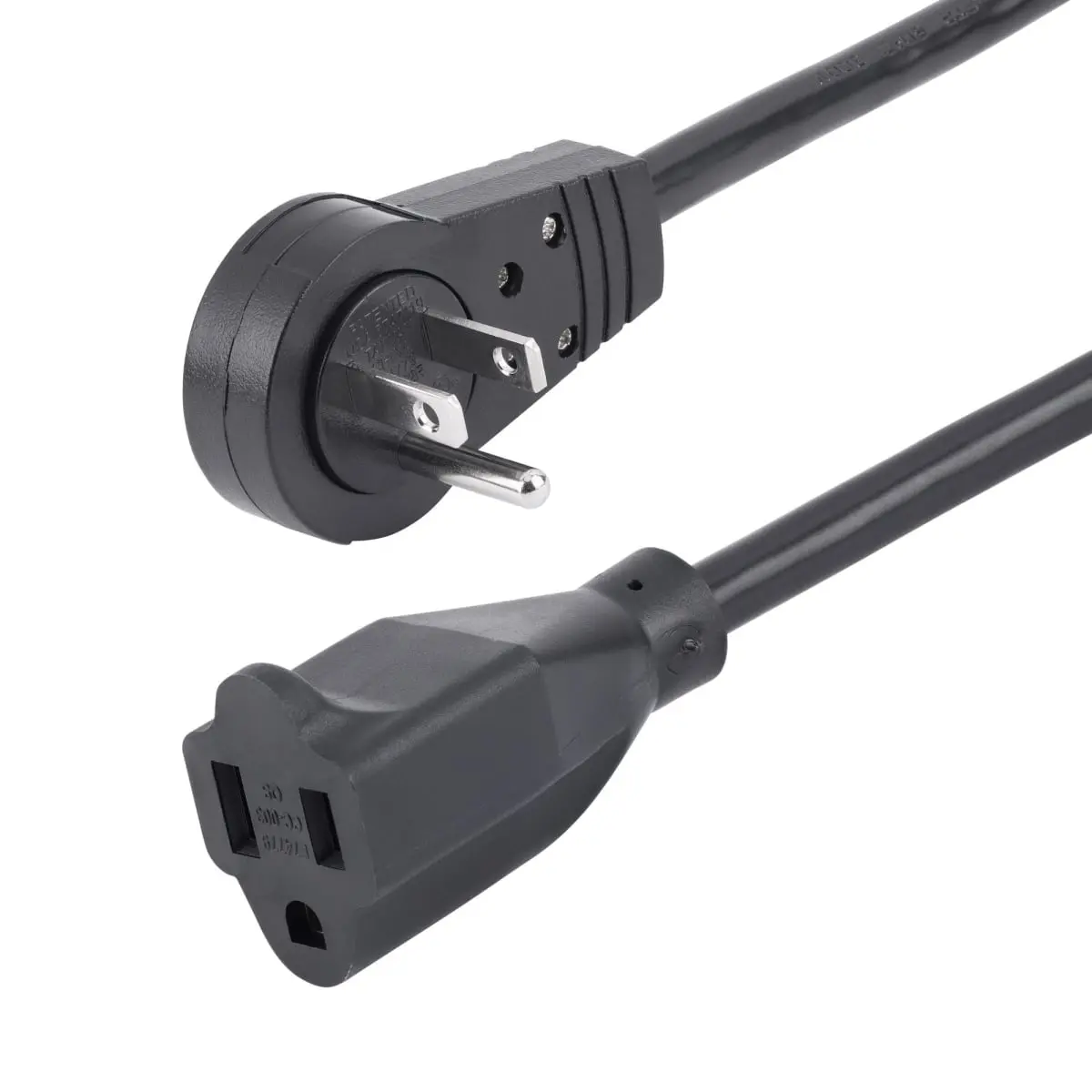 Startech RTPAC1016 Durable 6 ft. 3-Prong Grounded Power Extension Cable - 360-Degree Rotating Plug, 125V, PVC Connectors, Noise-Free, UL Certified for Wall Outlets, IT Equipment Extender