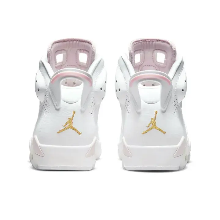 Two Tone White Blush Pink Leather High Top Trainers, Gold Lace Metal Accents, Wear Resistant Pale Pink Rubber Outsole, Unisex Vintage Daily Street Sneakers