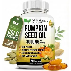 Pumpkin Seed Oil 3000mg Softgels – Natural DHT Blocker for Hair Growth – Supports Prostate, Heart, Skin & Urinary Health – Rich in Omega 3, 6 & 9 – 200 Softgels