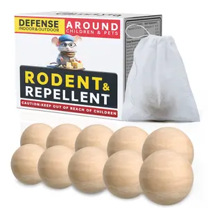 Peppermint Oil Rodent Repellent Balls, Mouse Repellnt, Mice Deterrent for Indoor Use, Rat & Rodent Control for House, Garage, Garden, and Vehicles, Moth Balls for Outdoor Use - 10 Pack
