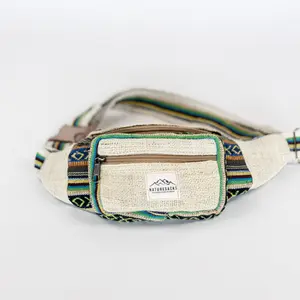NatureSack Green Hemp Fanny Pack, Sustainable Material, Adjustable Belt Strap