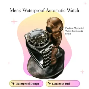 Men's Business Full Automatic Mechanical Watch with Waterproof Solid Stainless Steel Bracelet Rotating Chronograph Bezel Luminous Design