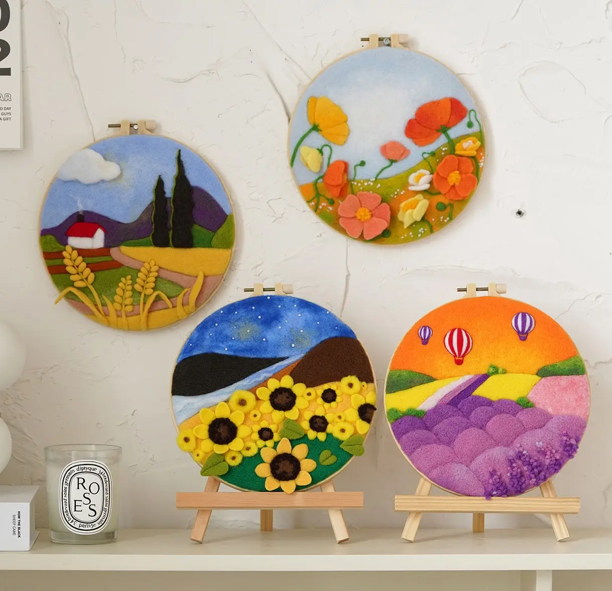 Various special DIY poked wool felt painting（included tools， wool， decorative painting） ）