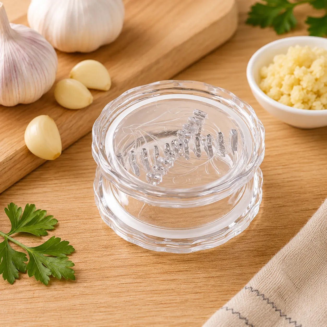 FW Manual Garlic Twister Masher - Impact-Resistant Kitchen Gadget, Multi-Functional Mincer for Garlic, Onion, Ginger - Kitchen Utensil & Home Accessory