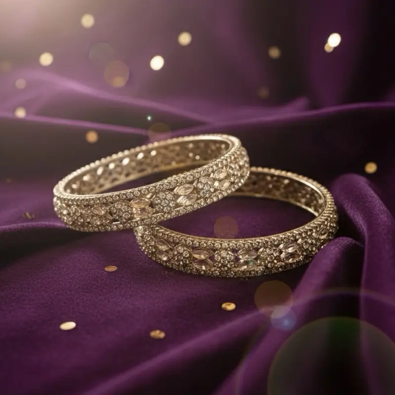 2 pieces antique gold kara set