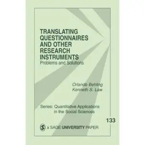 USED-Translating Questionnaires and Other Research Instruments: Problems and Solutions by Behling, Orlando (Paperback)