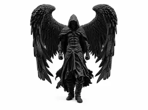 Lucifer The Fallen Sovereign Standing Gothic Winged Angel Statue, Decorative Ornament Figurine for Home Decor Display