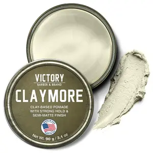 Strong Hold Matte Finish Men's Hair Clay Pomade Texturizing & Styling Clay Made in USA Designed by Barbers 3.1 Oz
