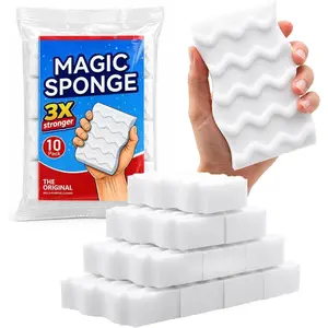 3X Density Magic Sponge Eraser, 10 Pack Melamine Sponge Cleaning Eraser Bulk, White  Magic Clean, Household Cleaning Sponges mr for Kitchen, Bathroom, Bathtub, Sink, Shoes & Wall Cleaner