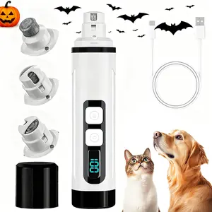 Professional Pet Nail Grinder with LED Light, Low Noise Electric Nail Clipper for Dogs & Cats, Type-C Charging Grooming Tool, Paw Trimmer