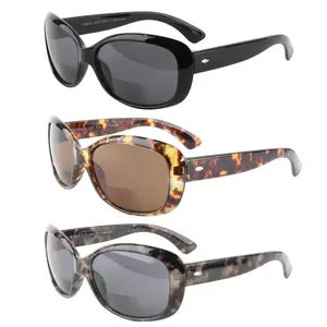 Bifocal Sunglasses for Women 3 Pack Built-in Outdoor Reading Readers Glasses