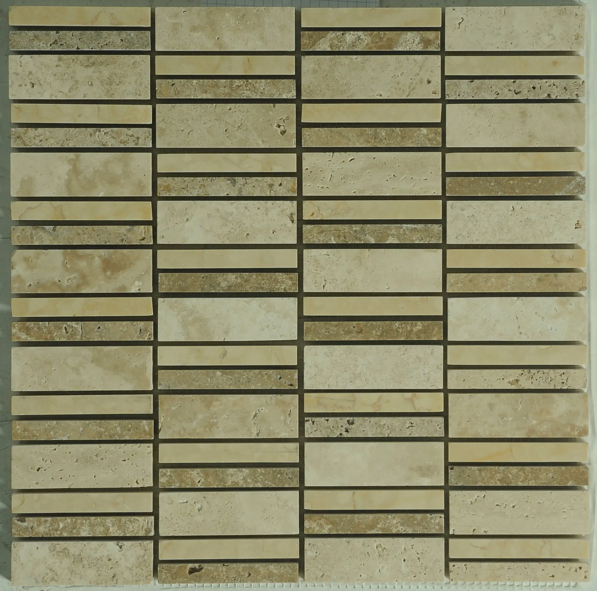 Castaway Linear Mosaic Travertine Honed Mosaic Tile