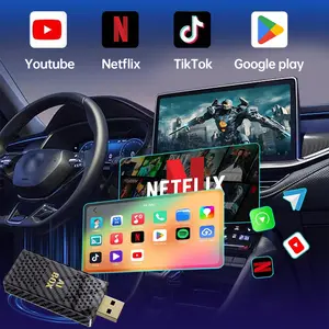 【FIFA World Cup 2026】Yurnlv Mini AI Box - Streaming Netflix/Youtube/Tiktok to your car! 4 in 1 Wireless CarPlay and Android Auto Adapter suitable for Factory wired CarPlay Cars