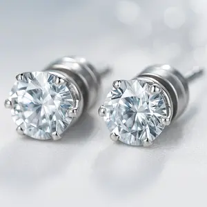 Magnet 6 Prong Set Cubic Zirconia Clip on Fake Stud Earrings for Women Men Cartilage Non Pierced Ear Senstive Ear CZ Crystal Huggie Studs Hypoallergenic Jewelry Gifts Duaghter Bff Birthday