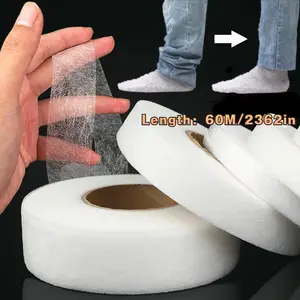 1 Roll - 2362.2inch White Double-Sided Non-Woven Interlining Adhesive Tape, Iron-On Hemming Tape for Pants & Clothes - Waterproof, Easy Edge Shortening & Repair Solution, Ideal for DIY Sewing Projects, Clothing Repair|DIY Fashion Accessory