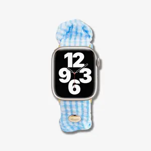 Scrunchie Apple Watch® Band - Seersucker Blue