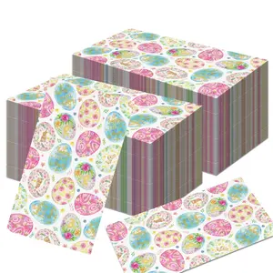 Easter Gathering & Spring Party - 40 Pcs Egg Pattern & Flower Design Disposable Paper Napkins & Towels, Guest Paper Supplies Set, Essential for Bathroom & Table Decor