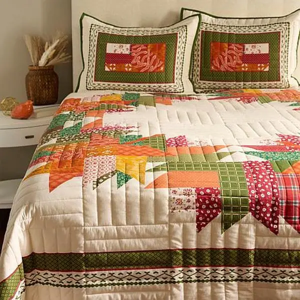 Emryn House 100% Cotton Fall Wreath Quilt Set Emryn House 100% Cotton Fall Wreath Quilt Set