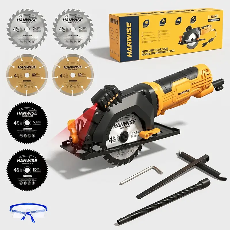 Compact Corded Circular Saw with Laser Guide