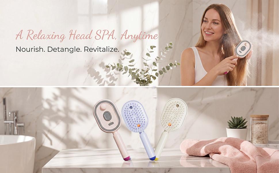 2026 New Electric Steam Brush, Electric Steam Brushs for Hair, Rechargeable Steam Hair Straightener, Detangling Steams Brush, Reduce Frizz, Nourishes Hairs, Anti-Static