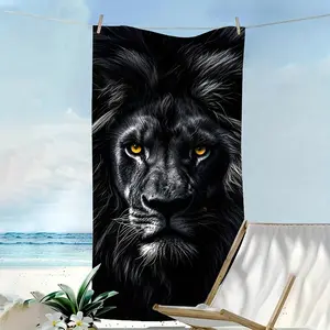 Lion Quick-Dry Towel Beach Blanket, High Absorbent Rectangular Towel for Pool Spa Home Use, Durable Fabric, Dream Theme