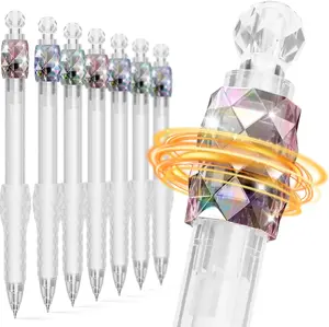 8 Pcs Gel Pens - 0.7mm Fidget Rotating Black Ink Fine Point Smooth Writing - Soft Grip Quick-dry Gel Pens for Journaling, Cute School & Office Supplies for Women Men