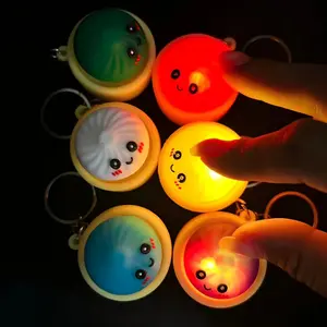 2Pcs Mini Shiny Dumpling Keychain Charm, Colorful Cute Silicone Stress Relief Toy, Fun Food Shape Pendant, Perfect for Parties and Gifts